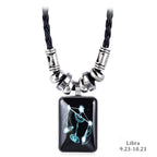 2024 Personalized Pendant Necklace Galaxy Constellation Design 12 Zodiac Sign Horoscope Astrology Necklace For Women Men Resin J
