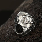 Robot Ghost Skull Open Ring — Stainless Steel
