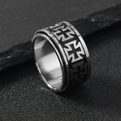 Silver color Knight Templar Cross Rings Black Punk Crusaders Band Rings for Mens Promise Jewelry Anel
