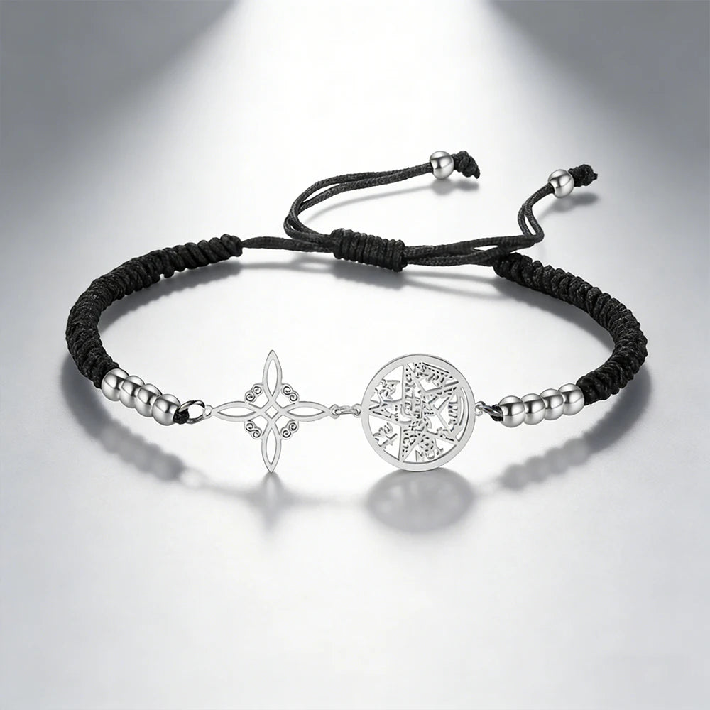 Witch Knot Pentagram Tetragrammaton Bracelet — Stainless Steel