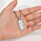 Tire Shape Geometric Pendant Necklace — Stainless Steel