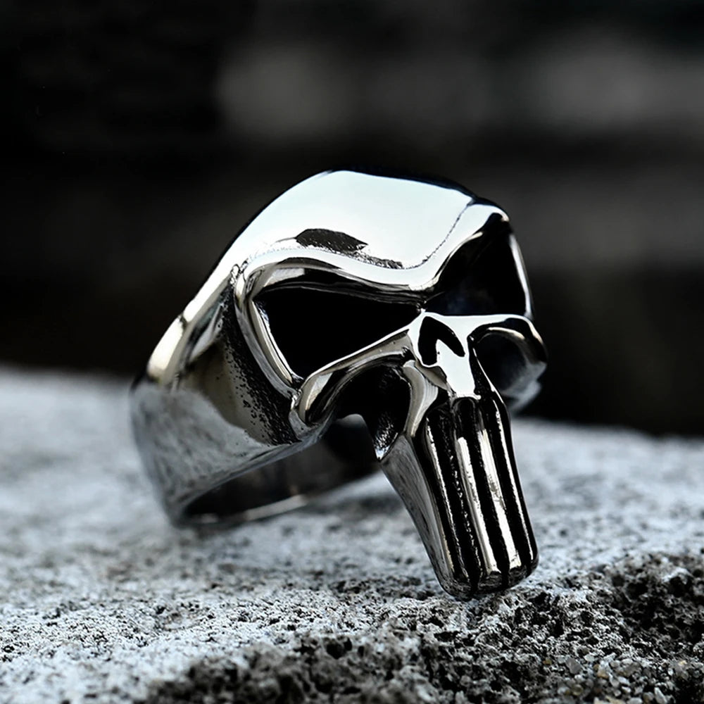 Punisher Skull Biker Ring — Stainless Steel