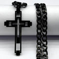 Hip Hop Cross Stainless Steel Chain Necklaces Gold Color Long Pendant Necklace for Women Men Christian Jewelry collier