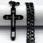 Hip Hop Cross Stainless Steel Chain Necklaces Gold Color Long Pendant Necklace for Women Men Christian Jewelry collier
