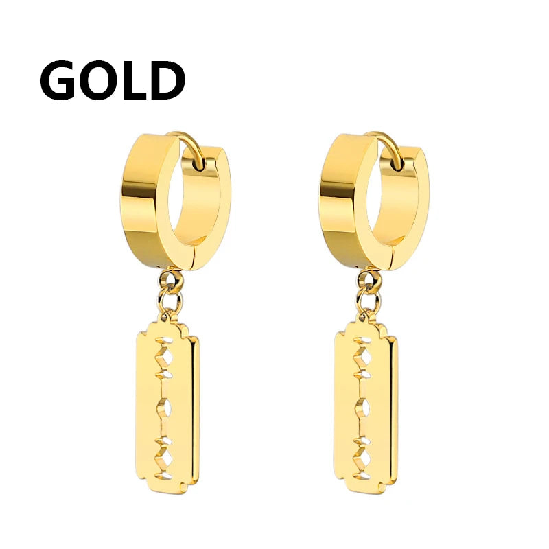 1 pair Fashion Simple Padlock Pendant Stainless steel lock Shaped Stud Earrings For Women Punk Hip Hop Style Ear