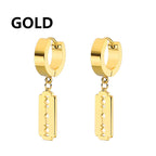 1 pair Fashion Simple Padlock Pendant Stainless steel lock Shaped Stud Earrings For Women Punk Hip Hop Style Ear