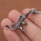 Creative Small Size Crocodile Necklace for Men Women Popular Stainless Steel Animal Pendant Fashion Charm Jewelry Gift Wholesale