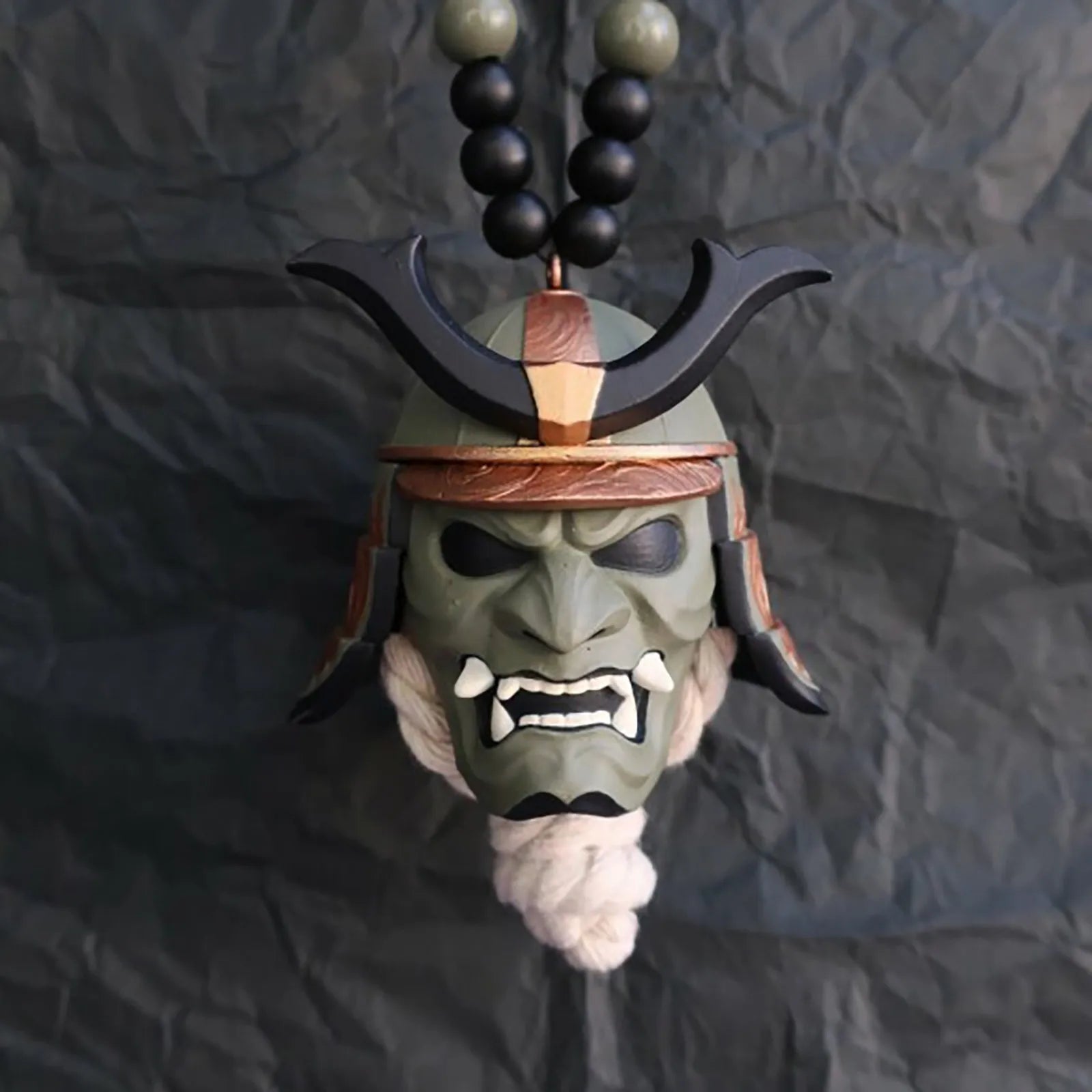 Samurai Kabuto Helmet Hannya Japanese Oni Car Rear View Mirror Charm Car accessories Rear View Mirror Pendant Car Decoration