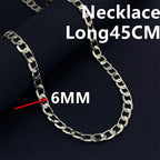 Andara Luxury 925 Sterling Silver Gold Plated 6mm One to One Necklace, Unisex Engagement Accessories Jewelry 45-60cm