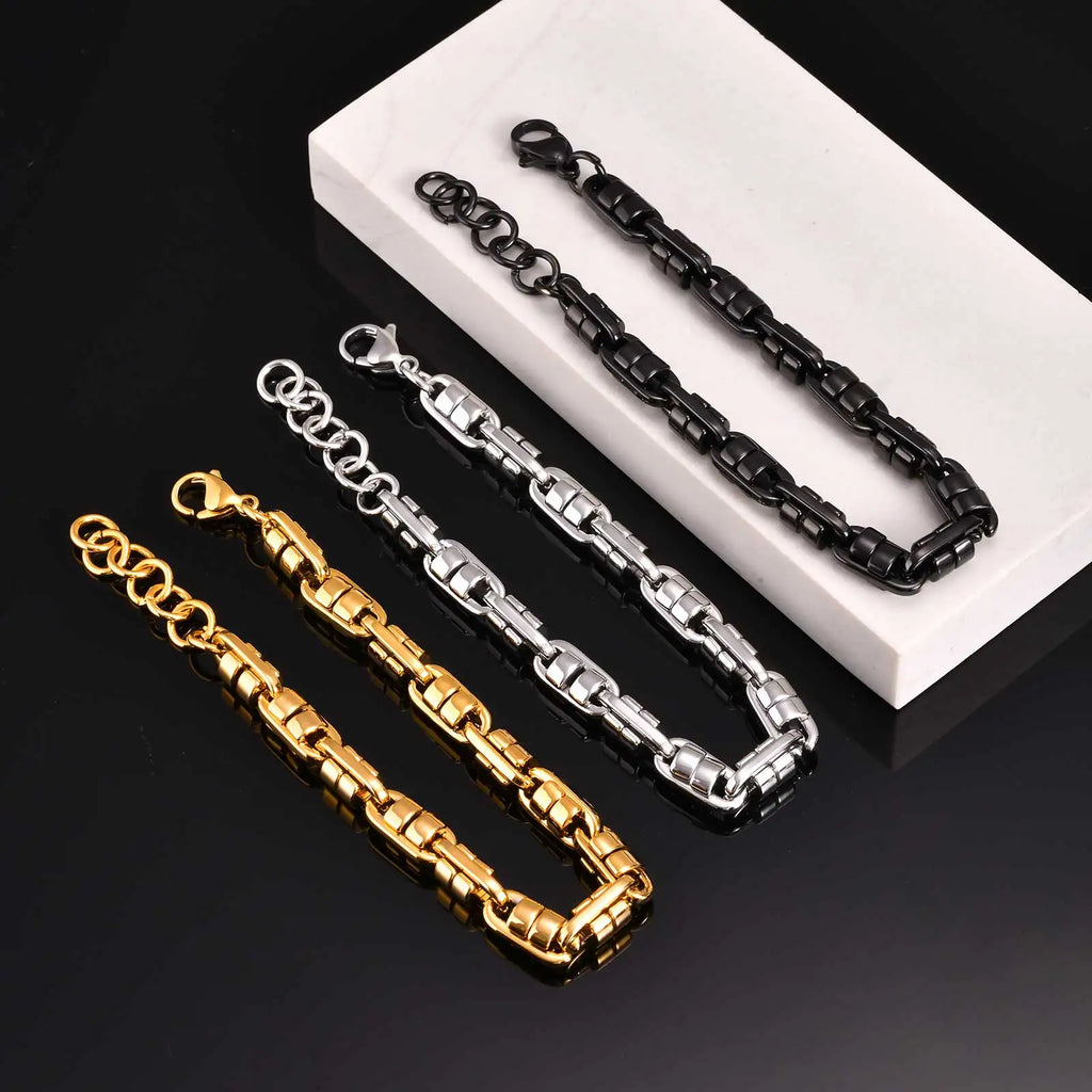 Chunky Link Chain Bracelet — Stainless Steel