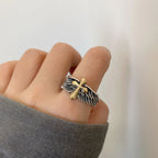 Cross Steel Ring Retro Angel Style