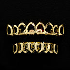 Glossy Hollow Teeth Grillz Top & Bottom Caps, 6 or 8 Teeth