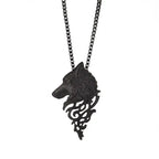 Vintage Men Wolf Head Pendant Necklace Sweater Cosplay Jewelry