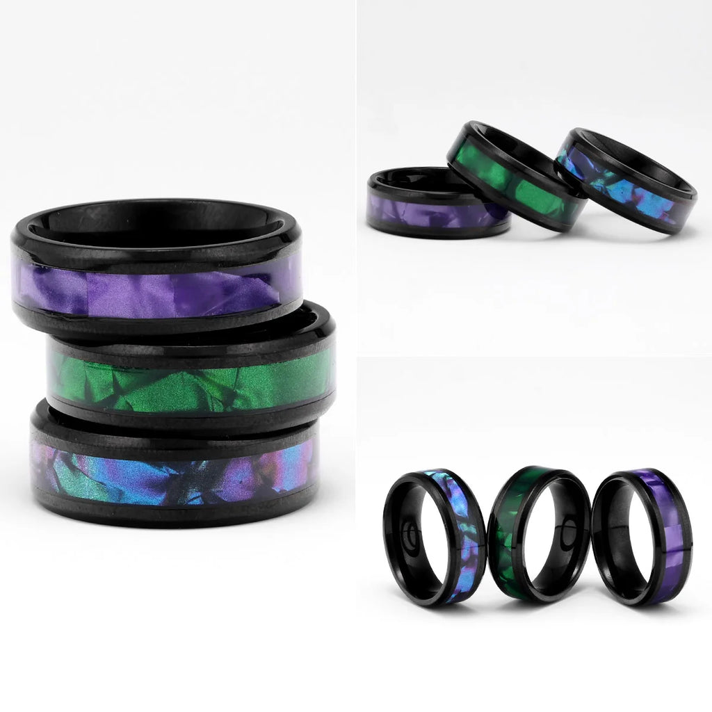 Black Aurora Ring Stainless Steel