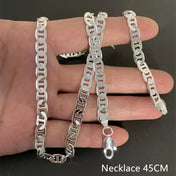 Z-Link Side Chain Necklace 6MM — Silver-Tone, 45-60cm