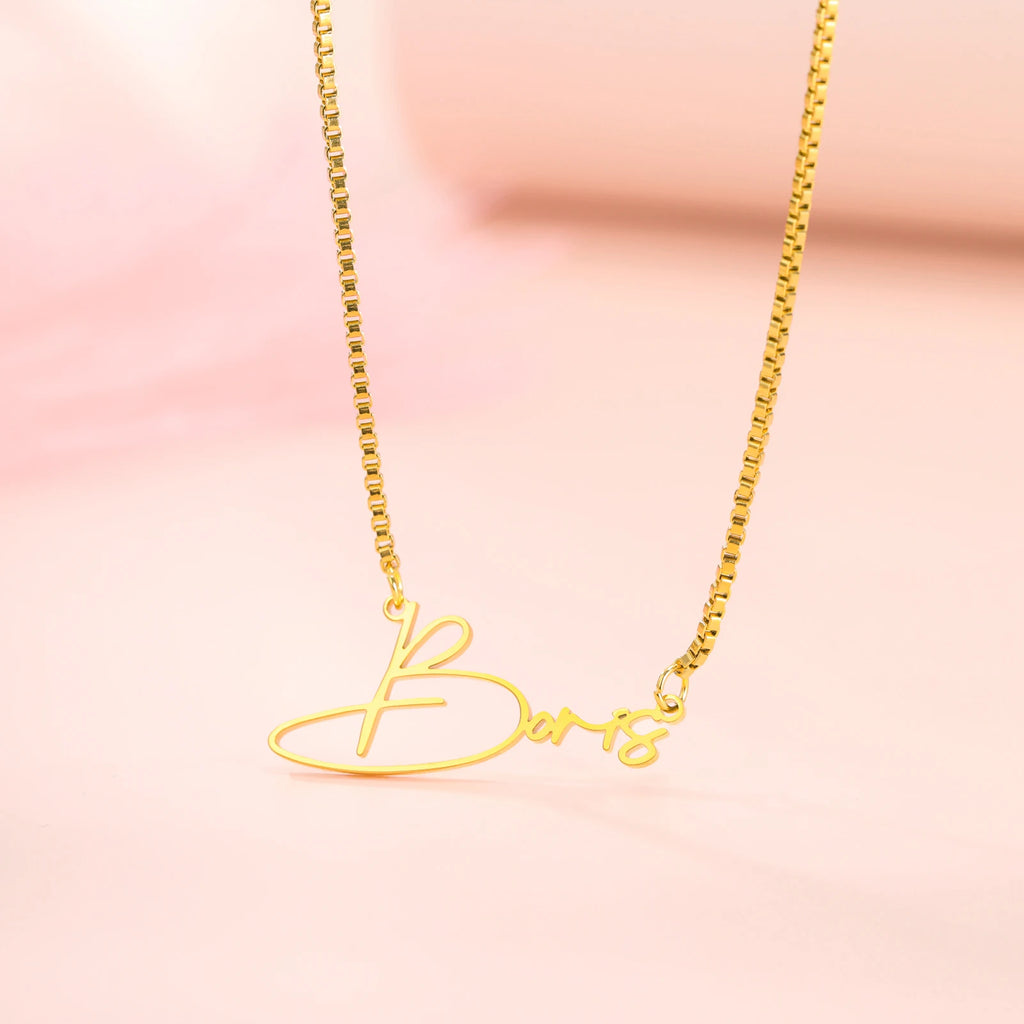 Personalized Arabic Name Necklace for Women Men Custom Arabic Stainless Steel Pendant Jewelry Customized Necklace Box