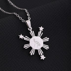 Philippines Flag Map Pendant Necklace — Stainless Steel
