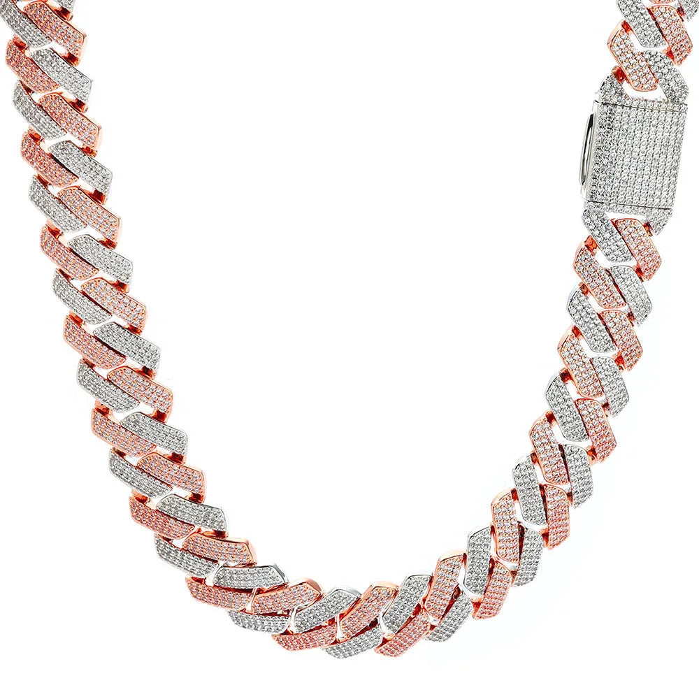 2026NUOYA 20MM Width Iced 5A CZ Miami Cuban Necklace Hip Hop Rapper Two Color Cuban Link Chain Chrismas Jewelry Gift