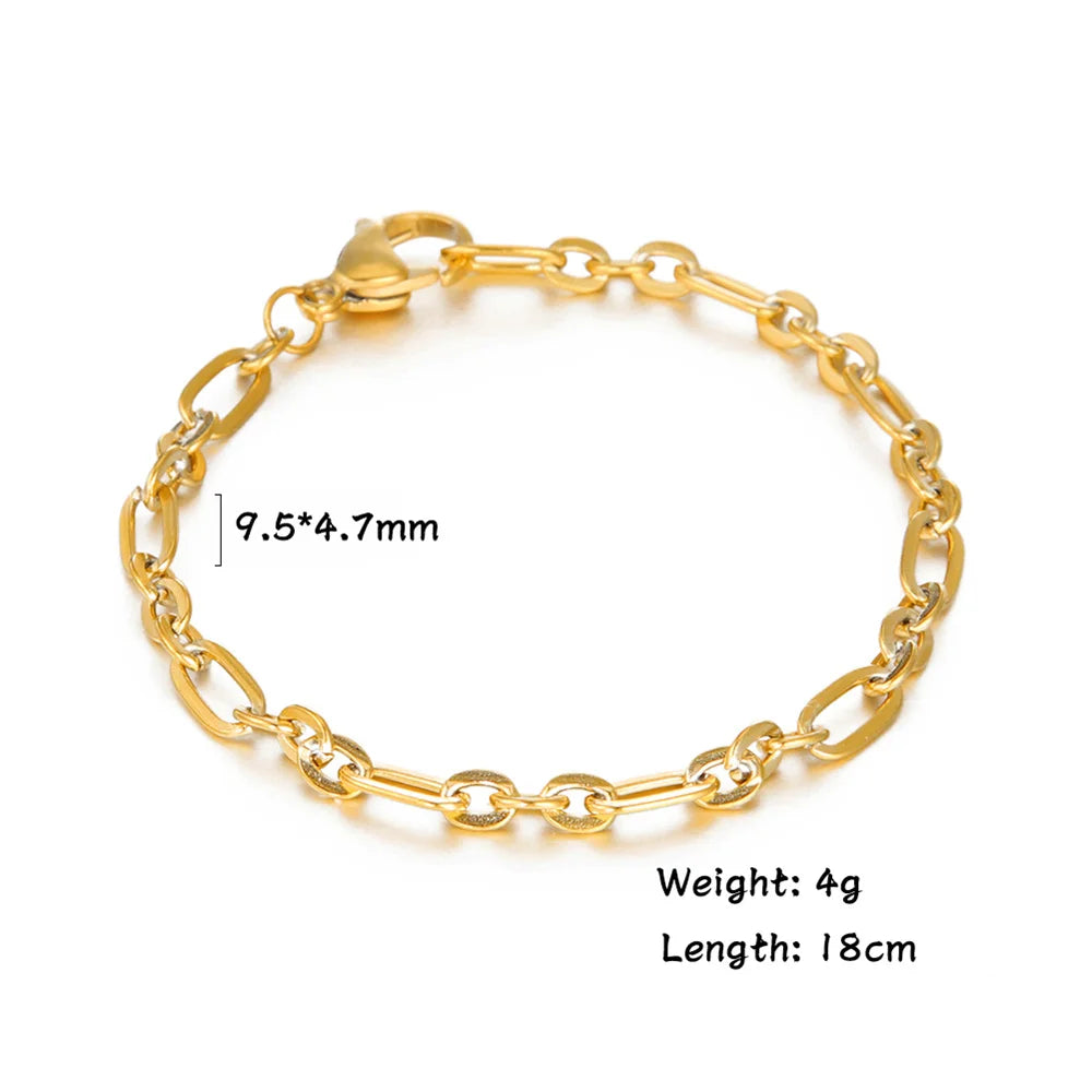 Paperclip Cable Chain Bracelet — Stainless Steel