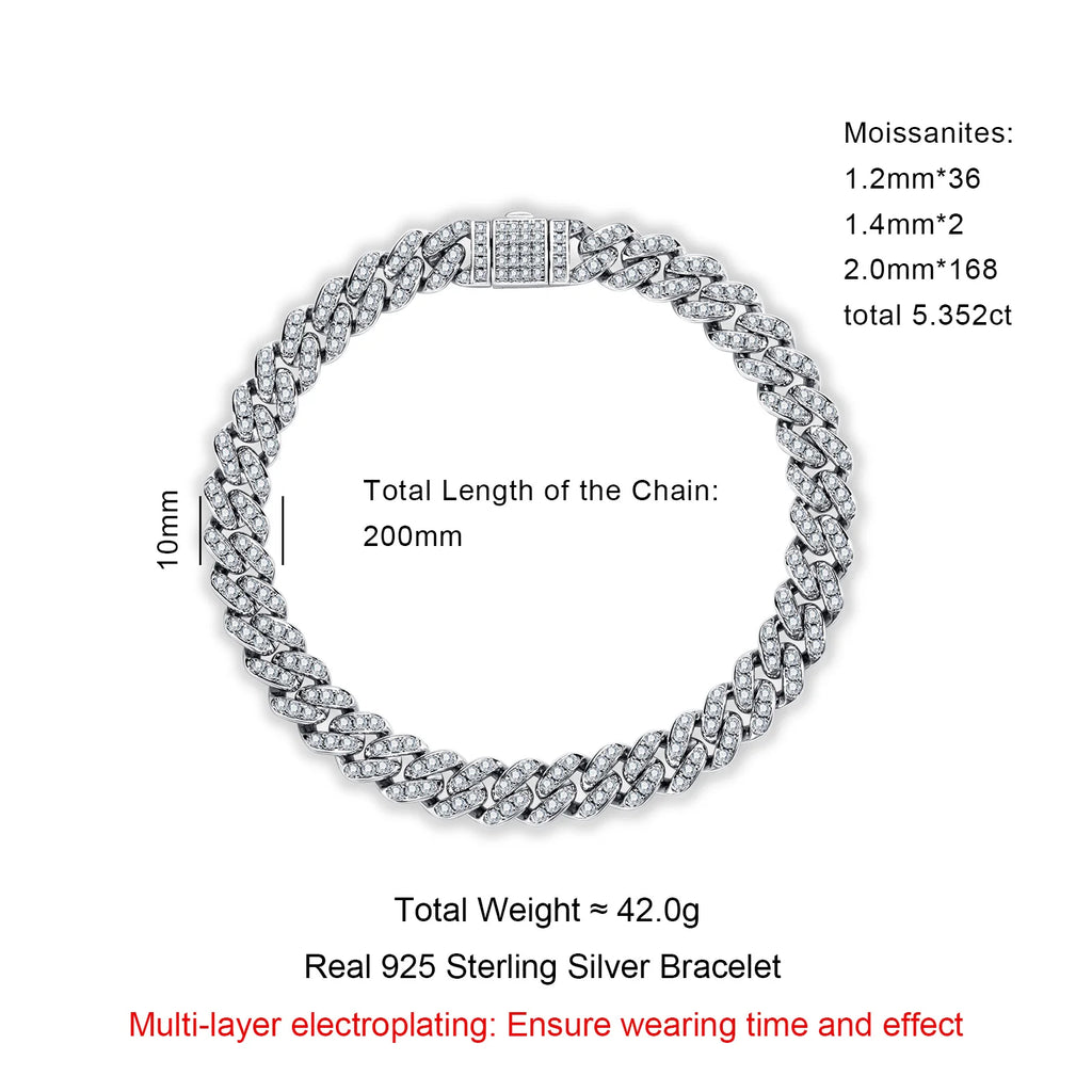 Iced Out Cuban Bracelet — 925 Silver