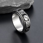 Rotating Yin Yang Ring — Chinese Nine-Character Mantra Amulet