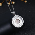 10MM Stone Round Pendant Necklace Silver High Quality Natural Tiger Eye Rhodochrosite Wedding Gift Luxury Jewelry