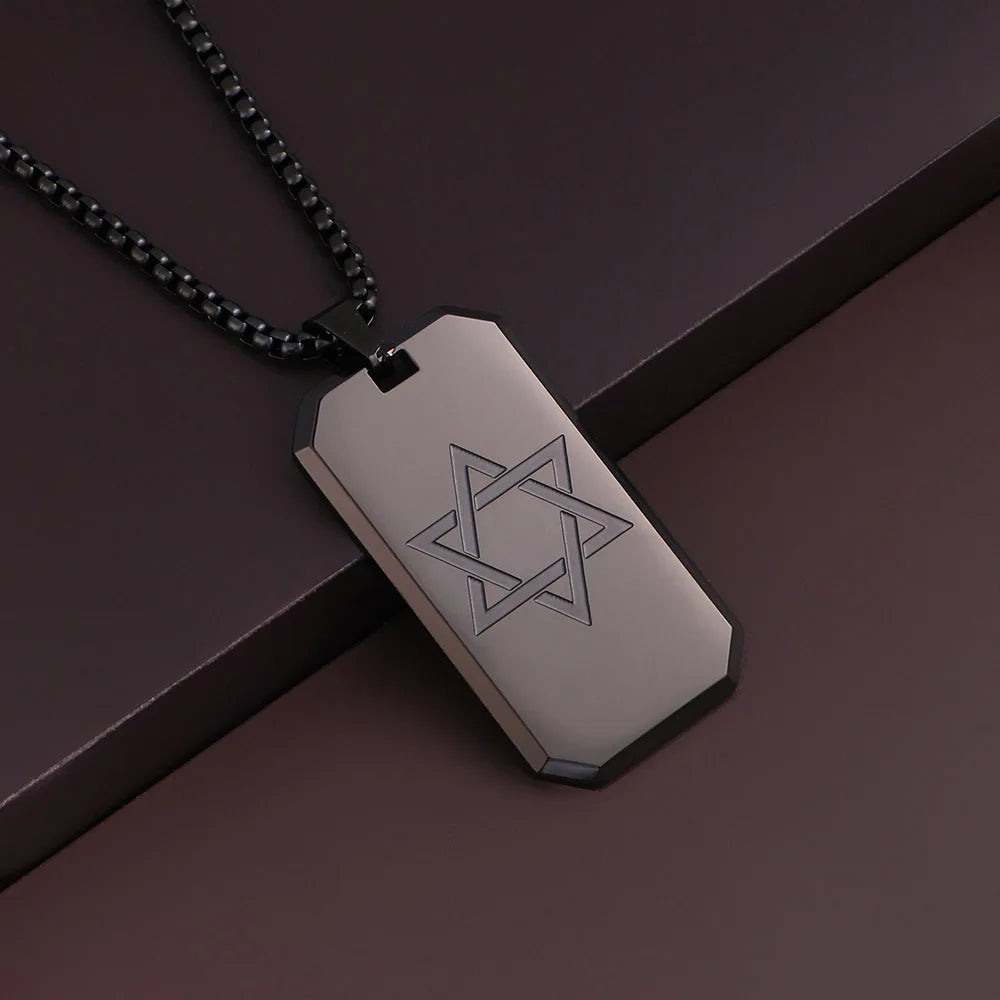 Star of David Pendant Necklace — Stainless Steel