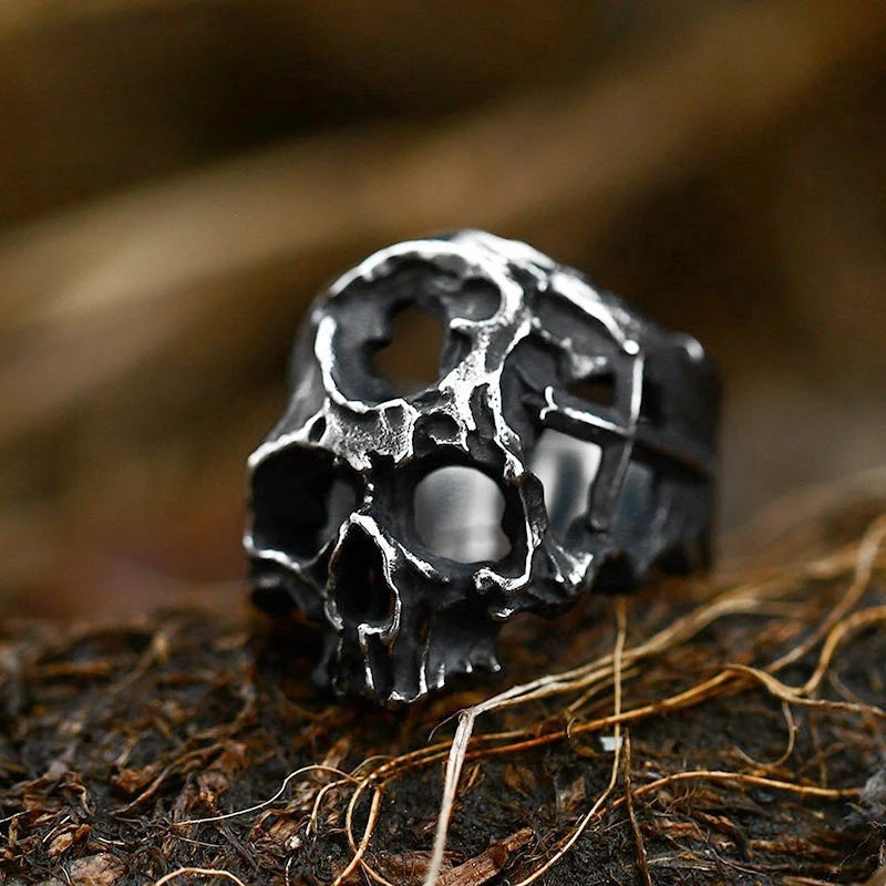 Men Vintage Hip Hop Rings Biker Party Halloween Jewelry Gift New Men Gothic Punk Stainless Steel Skeleton Horror Skull