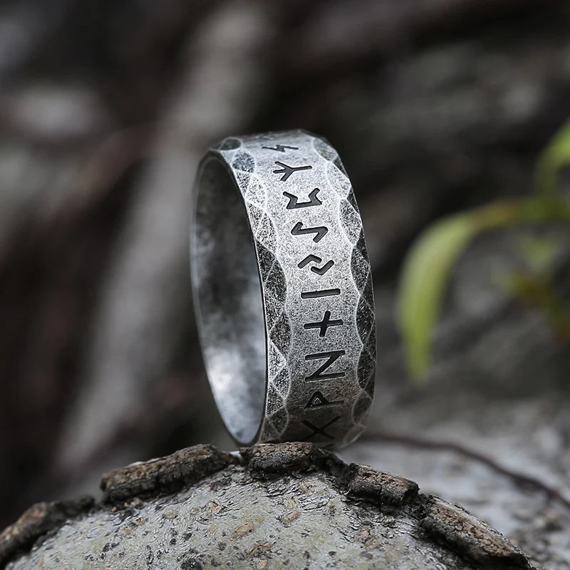 Viking Nordic Rune Band Ring for Men — Stainless Steel
