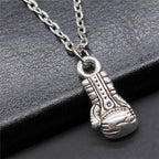Boxing Gloves Pendant Necklace — Silver-Tone 22mm