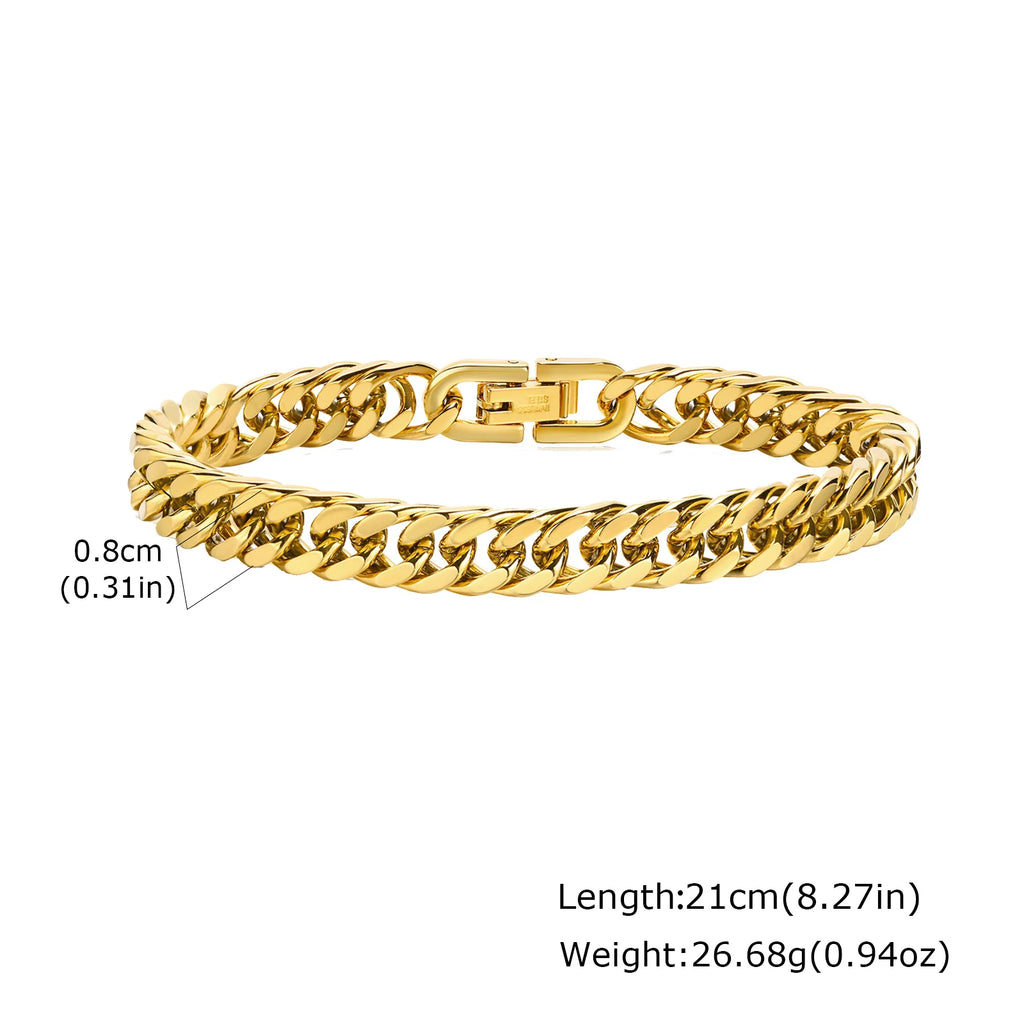 Gold Chunky Chain Bracelet — Stainless Steel