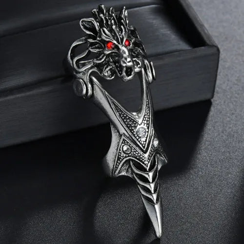 Gothic Punk Dragon Eagle Skull Joint Knuckle Full Finger Claw Ring Unisex Cool Heavy Rock Party Club Charm Knuckle