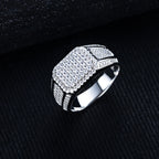 Iced Out Moissanite Ring — 925 Silver