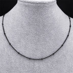 Length 60cm Ball Bead Chain Necklace for Women Men Stainless Steel Gold Sliver Black Color Fashion Jewelry Accessories