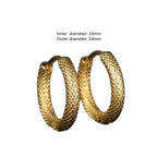 Gothic Spiked Hoop Earrings Small Textured Huggie — Two-Tone