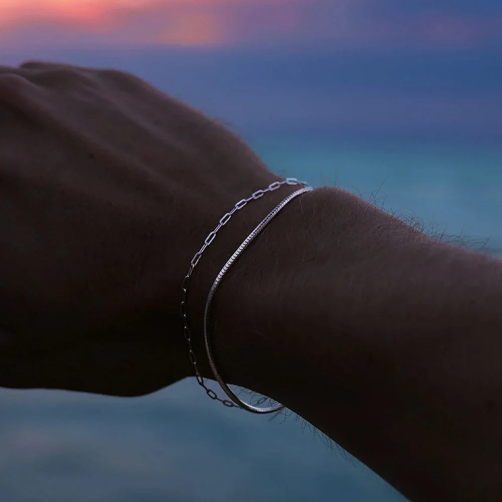 2mm Paperclip Chain Bracelet — Stainless Steel