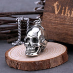 Large Gothic Skull Pendant Necklace — Stainless Steel