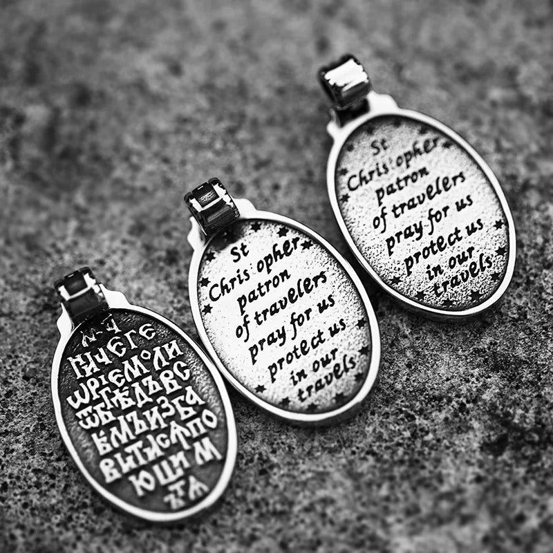 St Christopher Men's Patron Saint Of Time Travelers Archangel Michael dragon slayer st george Pendant Chain Necklace