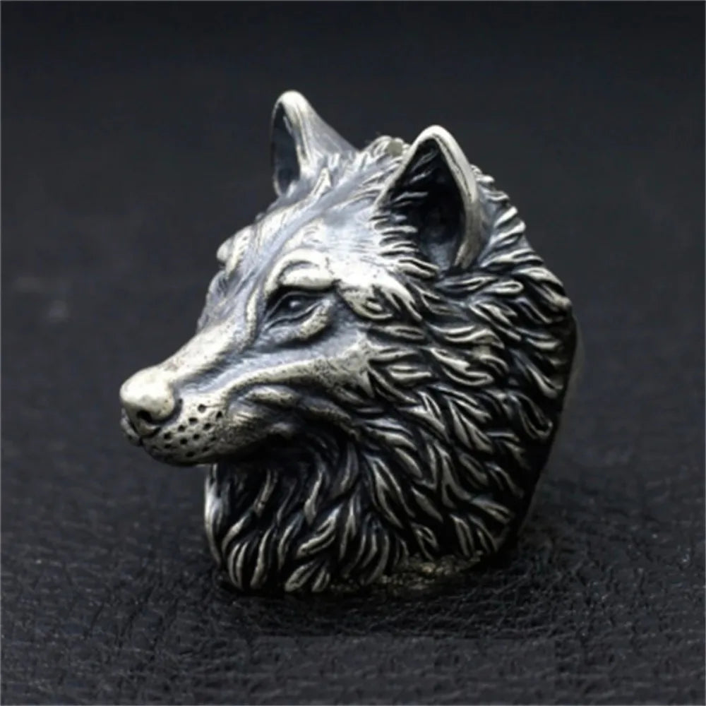 Nordic Wolf Head Viking Ring — Stainless Steel