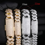 Iced Out Cuban Bracelet Stainless Steel 18/22MM