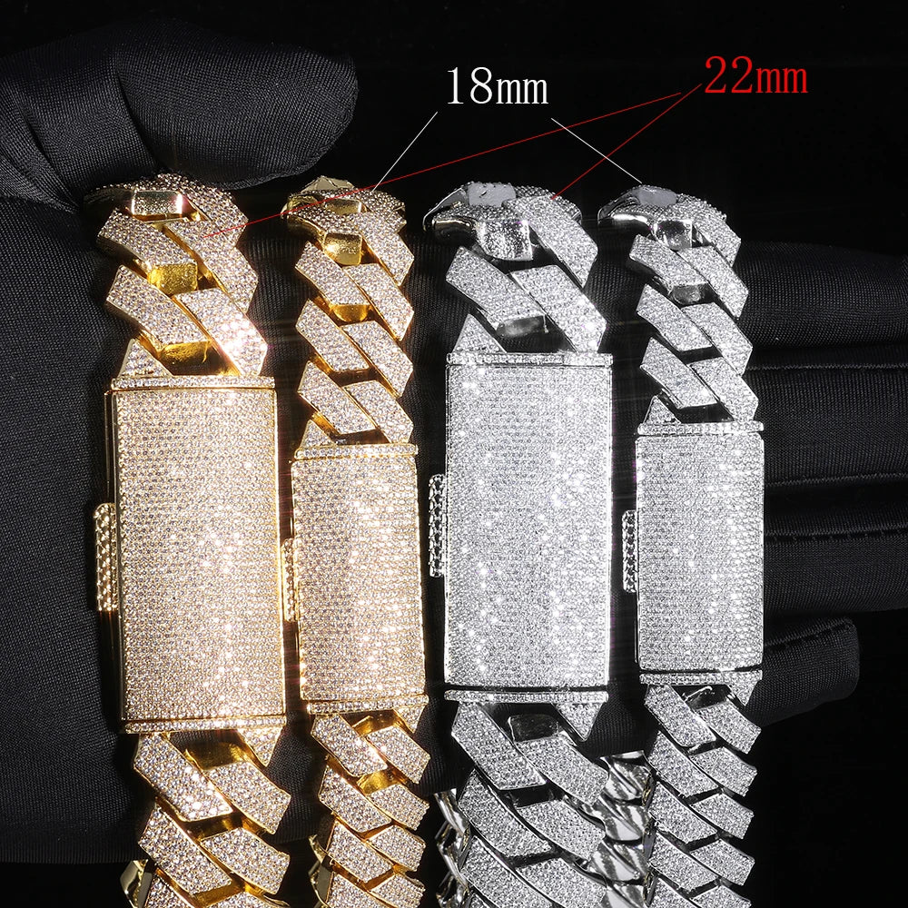 Iced Out Cuban Bracelet Stainless Steel 18/22MM