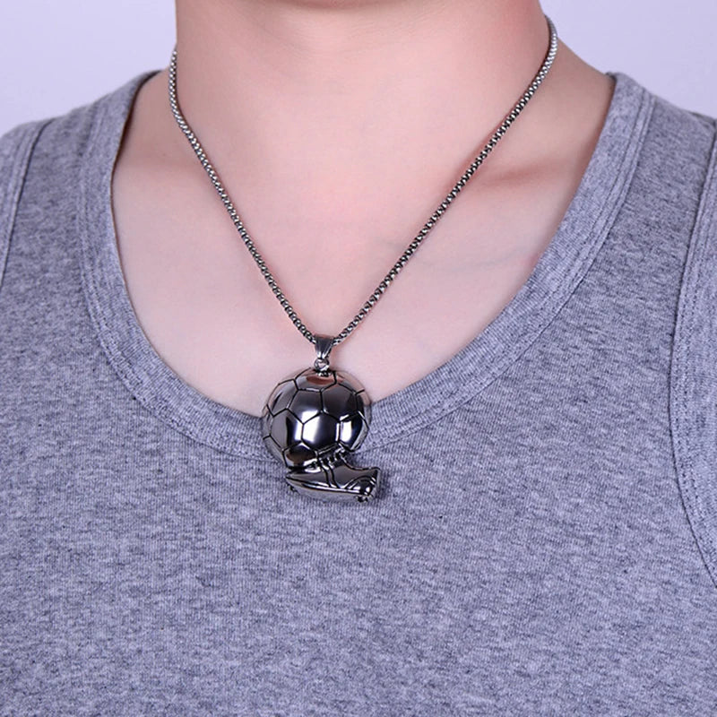 Stainless Steel Basketball Pendant Necklace