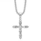 Iced Out Cross Tennis Chain Necklace — Stainless Steel