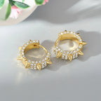 Personality Punk Men Women Hoop Earring Fashion Iced Out Zircon Rivet Hoop Earrings Unisex Hip Hop Earrings Rock Hip Hop Jewelry