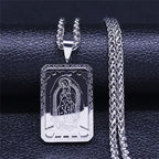 Virgin Mary Stainless Steel Pendant Necklace