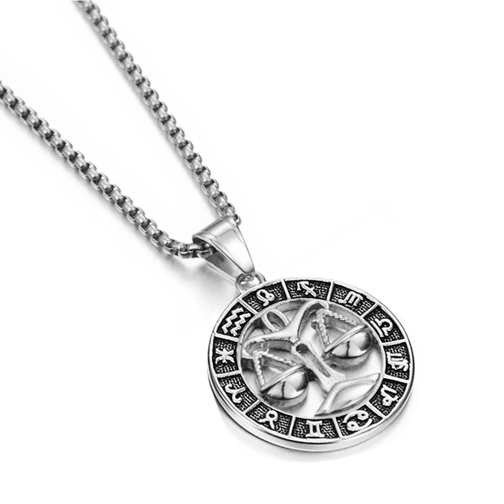 Zodiac Dragon Stainless Steel Pendant Necklace