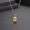 Letter Pendant Square Chain — Gold