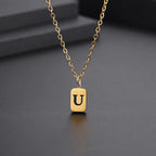 Letter Pendant Square Chain — Gold