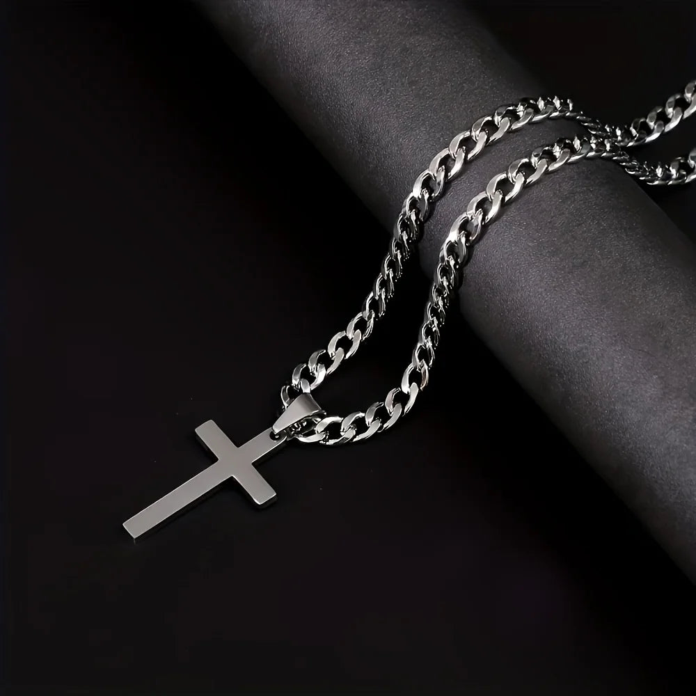 Cuban Chain Necklace Bracelet Set — Stainless Steel
