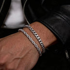 Rope Cuban Chain Bracelet 2pcs — Two-Tone